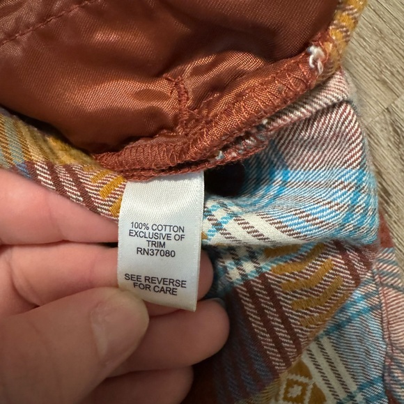 Flannel Button Down Western Shaket Women’s Plus Orange Dark 14w 16w XL XXL Comfy - Picture 8 of 10